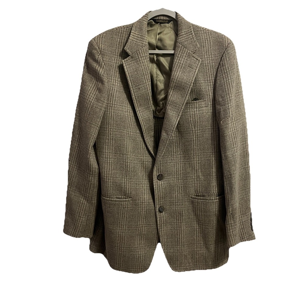Vintage John Weitz‎ Men's Tweed Wool Blazer Jacket Herringbone Made in USA